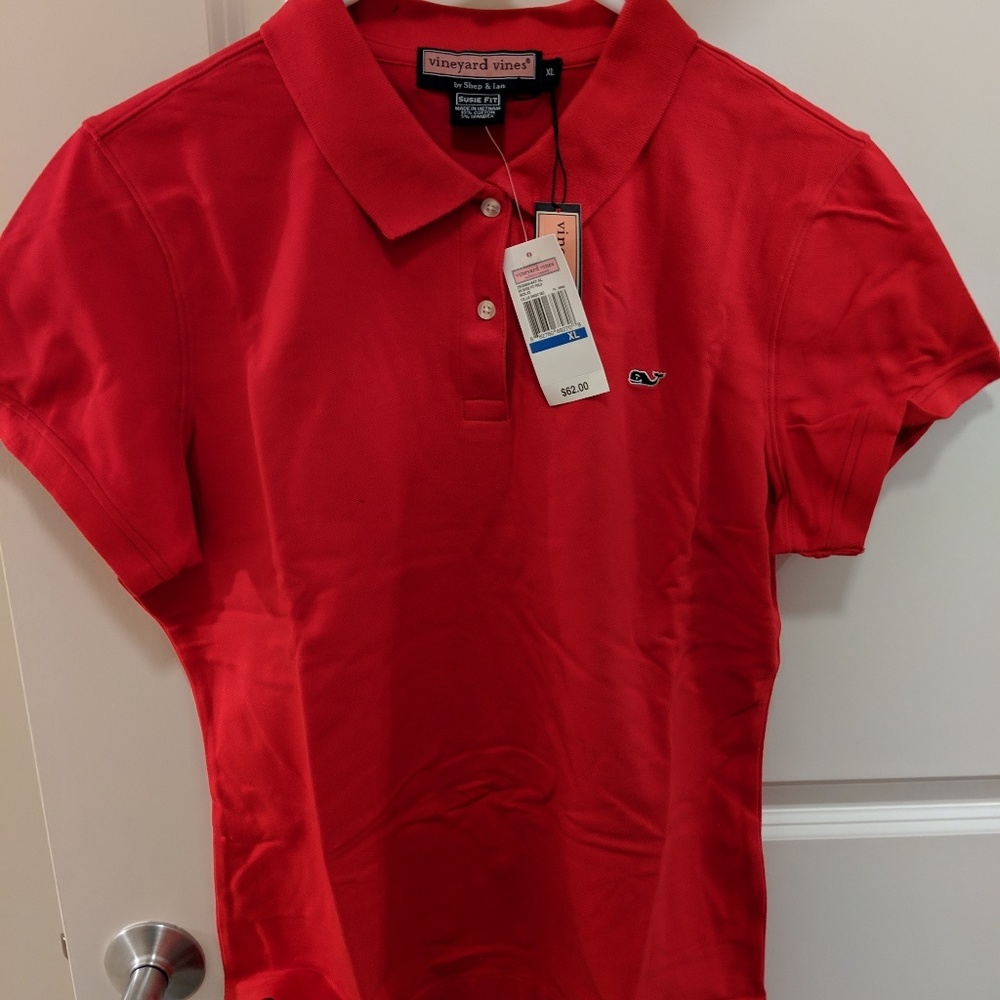 NWT Vineyard Vines Women's Red Polo Size XL